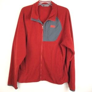 REI Men’s Polartec Full-Zip Fleece Jacket Red